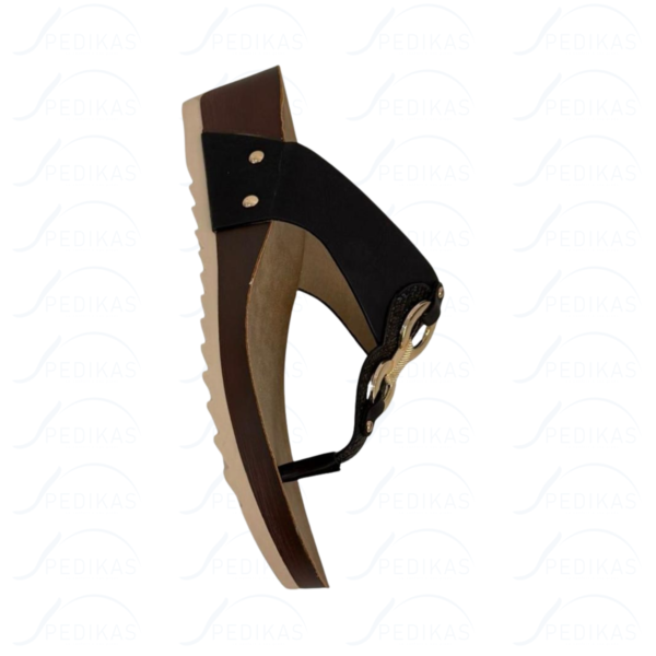 Sandales Compensées en Simili Cuir noir