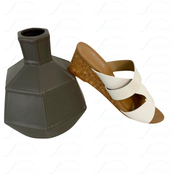 Sandales Compensées en Simili Cuir