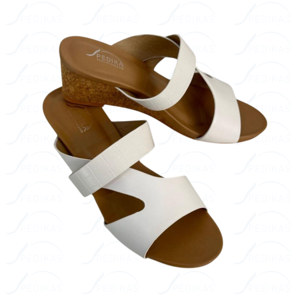 Sandales Compensées en Simili Cuir