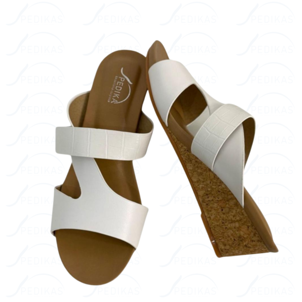 Sandales Compensées en Simili Cuir