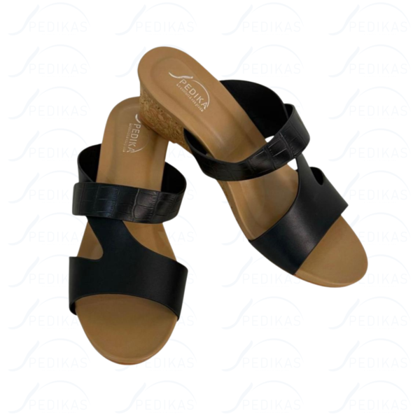 Sandales Compensées en Simili Cuir