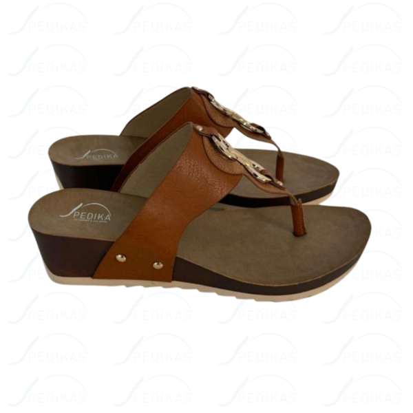 Sandales Compensées en Simili Cuir