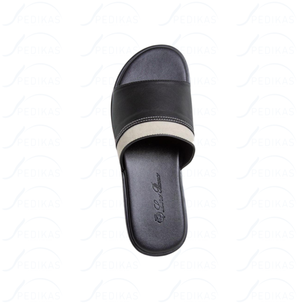 Sandales en Cuir Noir et Beige