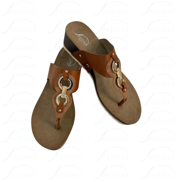 Sandales Compensées en Simili Cuir