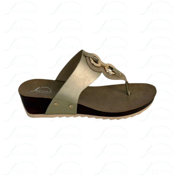 Sandales Compensées en Simili Cuir
