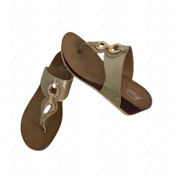 Sandales Compensées en Simili Cuir